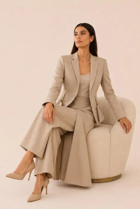 Beige Tailored Set image 1