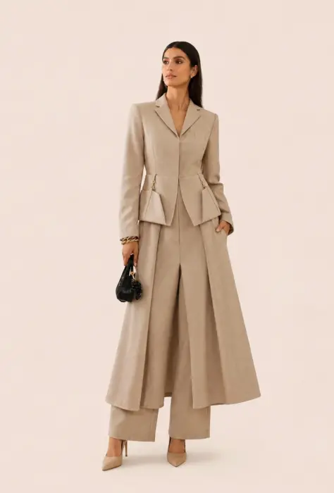 Beige Tailored Set image 0
