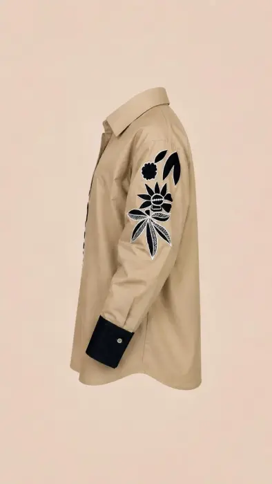  Beige Floral Shirt image 1