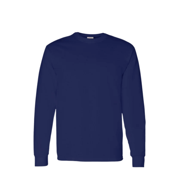 تيشيرت كم طويل قطن %100-أسود-XL image 2