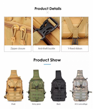 Military Tactical Sling Bag Shoulder Backpack Molle Range Bag-GREEN image 0