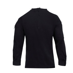 قميص أسود هوائي قتالي بسحاب تكتيكي 1/4-XL image 0
