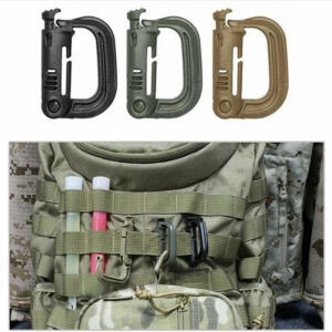 Multi Purpose plastic tactical D- Ring locking for molle webbing -تان image 0