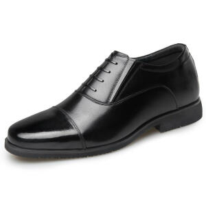 Officer Cowhide Leather shoes-Black-40 image 0