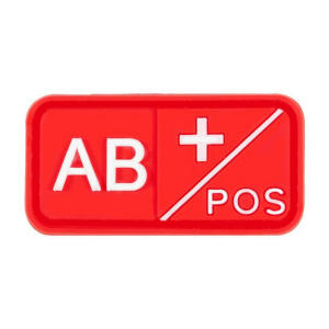 3D PVC BLOOD TYPE PATCH-AB+ POS COLOR RED image 0