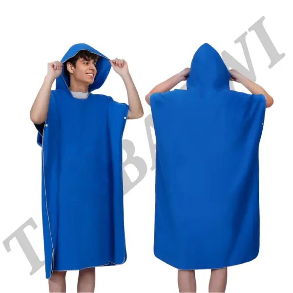 Micro Fiber Beach Poncho for Adult - Navy Blue  image 0