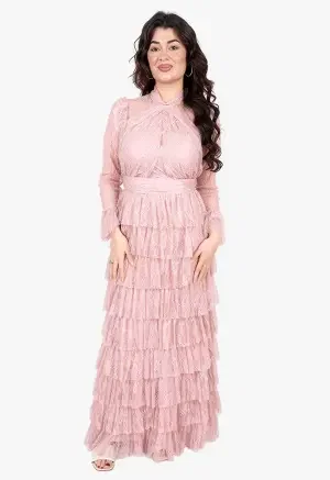 فستان دانتيل بتصميم طبقات image 2
