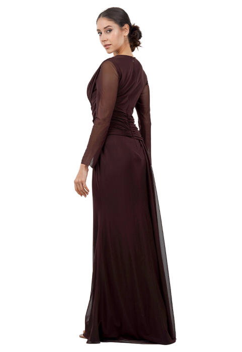فستان شيفون ماكسي بأكمام طويلة  image 8