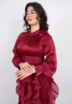 فستان استقبال كشكش شيفون image 9