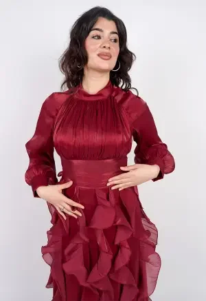 فستان استقبال كشكش شيفون image 6