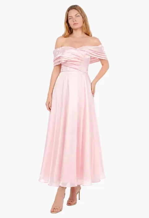 Draped Off-Shoulder Midi Dress image 2