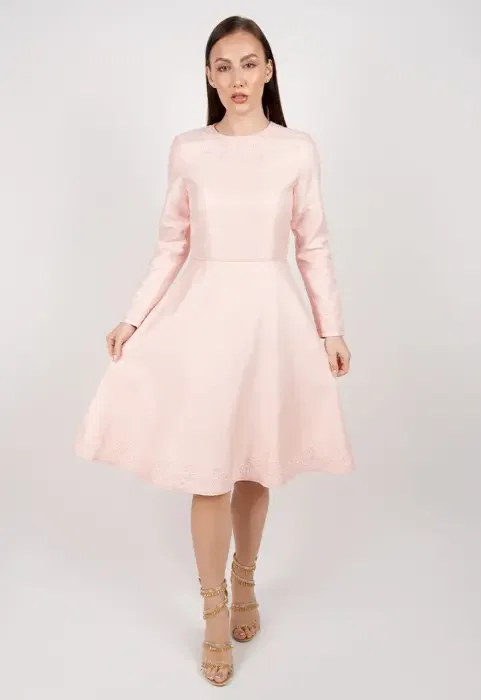 Elegant Dress with Soft Embroidery image 0