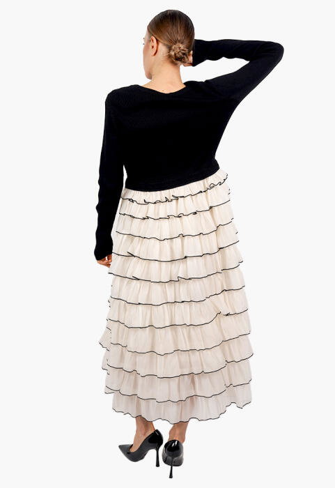 Elegant dress with layered design image 5