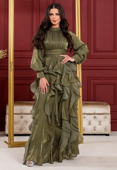 فستان استقبال كشكش شيفون image 0