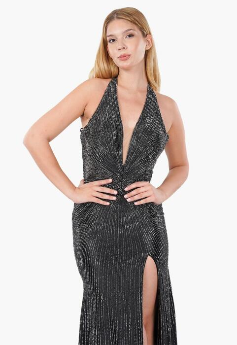 فستان ساتان مطرز image 6