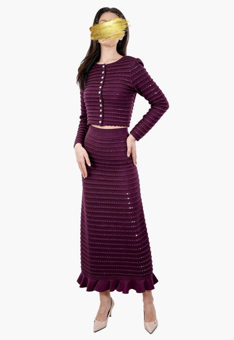 طقم سترتش ثلاث قطع بتصميم أنثوي أنيق image 1