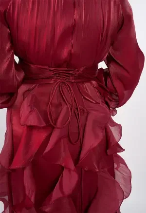 فستان استقبال كشكش شيفون image 11