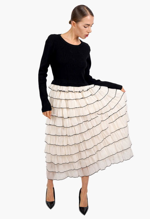 Elegant dress with layered design image 2