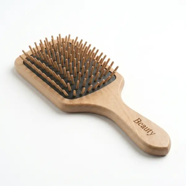 Wooden Hairbrush with Flexible Black Cushion image 0