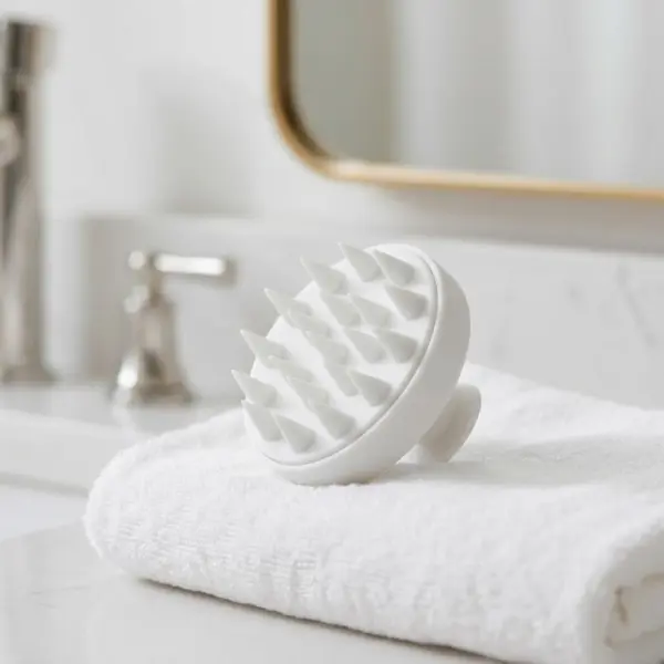 White Scalp Massager Brush image 1