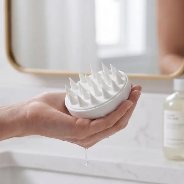 White Scalp Massager Brush image 3