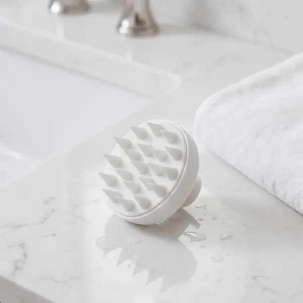 White Scalp Massager Brush image 0