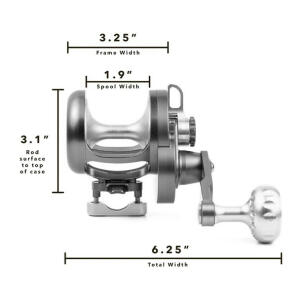 SEIGLER LG LARGE GAME LEVER  DRAG REEL- RIGHT HAND – SMOKE/RED  image 1