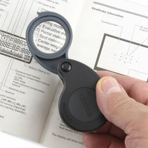 Carson TriView™ 5x/10x/15x Folding Loupe Magnifier with Built-in Case (TV-15) image 1