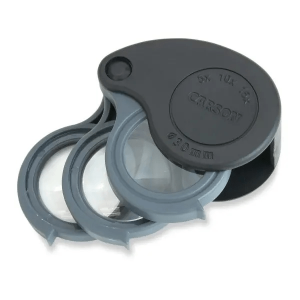 Carson TriView™ 5x/10x/15x Folding Loupe Magnifier with Built-in Case (TV-15) image 0