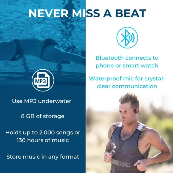  H2O TRI 2 Multi-Sport Headphones with BT & MP3 - Black image 3