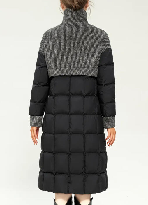 Women's White Duck Down Winter Coat – Elegant Long Jacket with Collar & Button Front image 2
