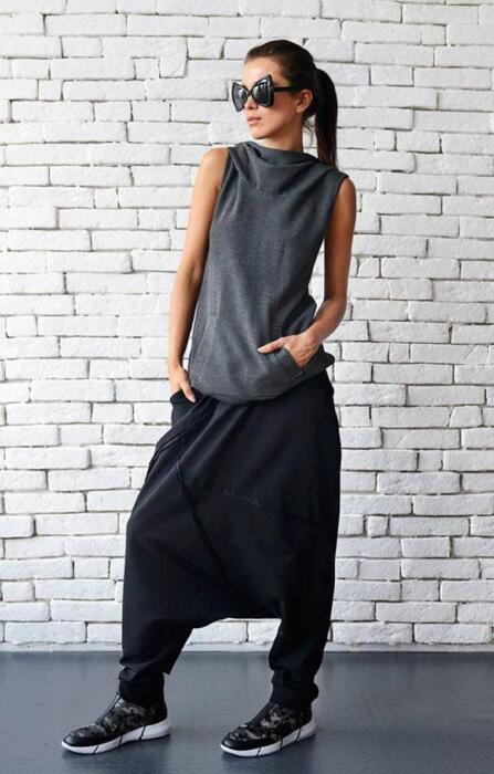 Oversized Street-Style Harem Pants – Super Cool Maxi Pants with Pockets image 0