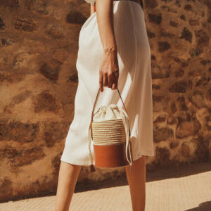 Bucket Bag - Natural Raffia image 1