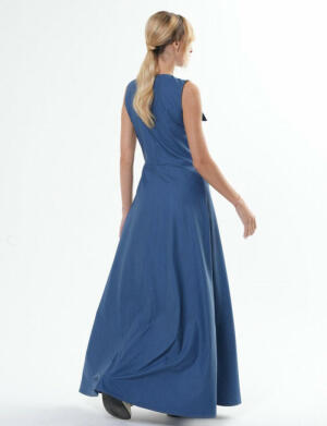Long Summer Chambray Dress - Denim image 2