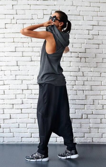 Oversized Street-Style Harem Pants – Super Cool Maxi Pants with Pockets image 1