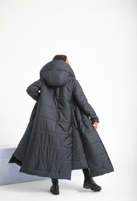 Cyberpunk Maxi Puffer Coat with Oversized Hood image 0