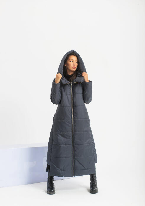 Cyberpunk Maxi Puffer Coat with Oversized Hood image 1