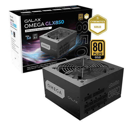 GALAX OMEGA GLX850 Full-Modular Power Supply, 850W Power, 80 PLUS Gold Efficiency, image 0