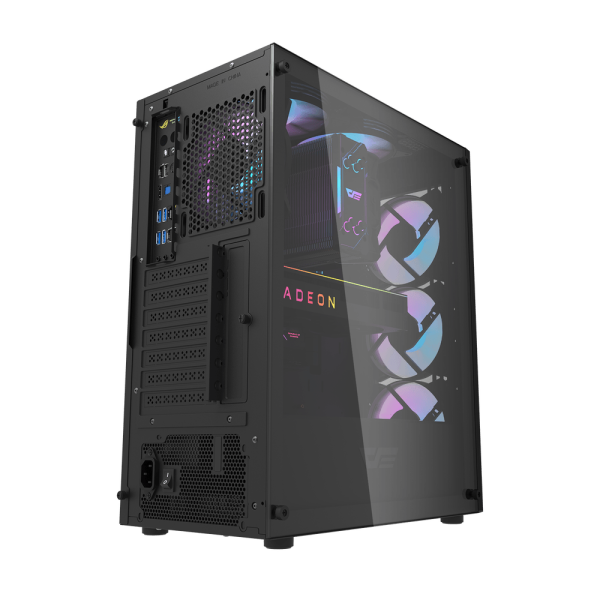 DarkFlash DK352 Plus ATX Mid Tower Front Panel Tempered Glass Side Panel Case With 4 ARGB Fans - DARK image 2