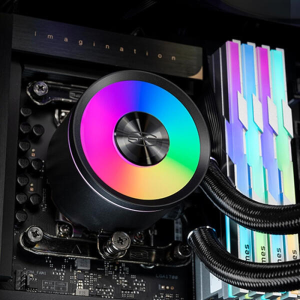 PC Cooler DA360 Pro ARGB CPU Liquid Cooler - Black image 3