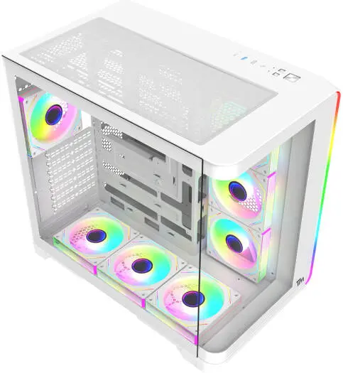 Twisted Minds FLUX Gaming Case Mid Tower - White - TM-FLUX-W  (7ARGB Fans Included) image 1