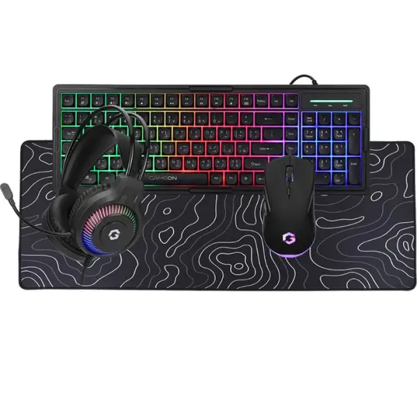 GAMEON GO-CYPHERW-XL-B All-In-One Gaming Bundle (Keyboard, Headset, Mouse & Mousepad) - Black image 0