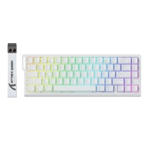 ATTACK SHARK X68 PRO HE Wireless Rapid Trigger Gaming Keyboard with Adjustable Actuation,White image 0