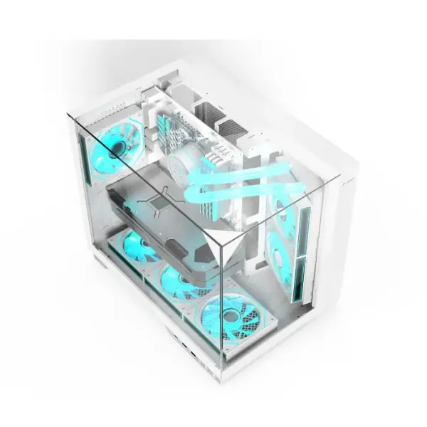 Acer V330 ATX Mid Tower Three Panel Front Top & Left Side Tempered Glass Case With 6 ARGB Fans - White image 1