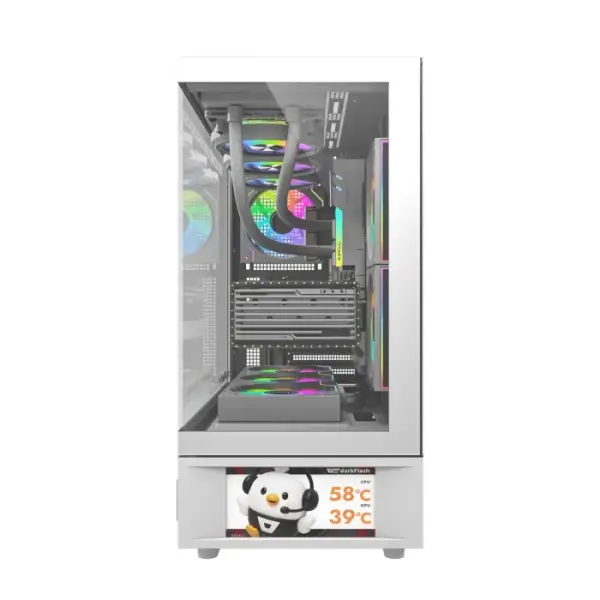 Darkflash DS950V ATX PC Case with 6 ARGB fans - White image 4