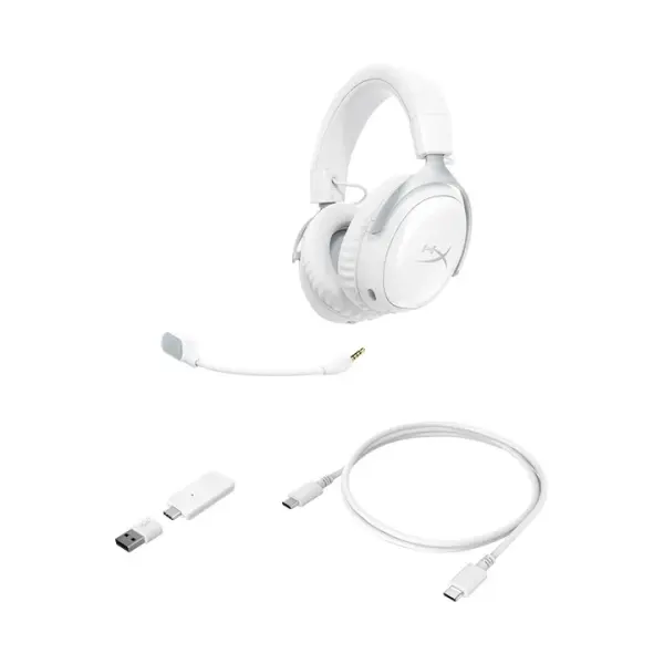HyperX Cloud III S Wireless Gaming Headset for PC, Mac, PS5, Mobile, Switch - White image 5
