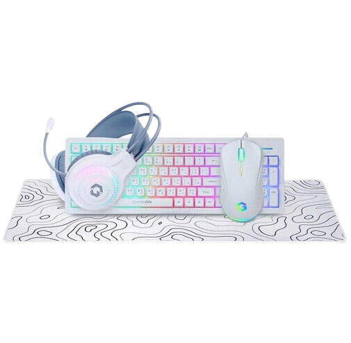 GAMEON GO-CYPHERW-XL-W All-In-One Gaming Bundle (Keyboard, Headset, Mouse & Mousepad) image 0