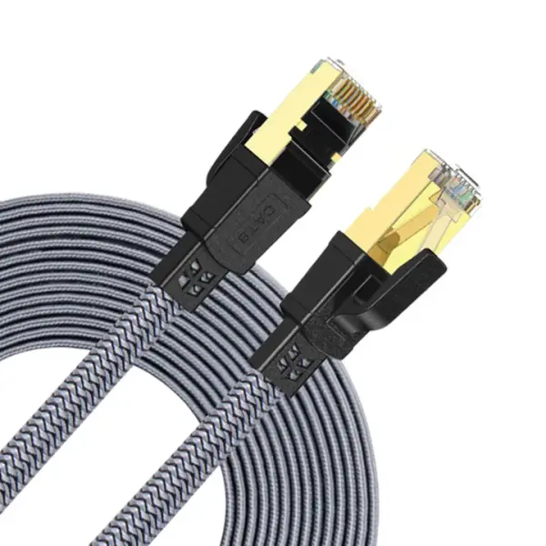 Twisted Minds Braided CAT8 FTP Flat Ethernet Cable Transmission Rate 40Gbps / 2000MHz - 3 M image 1