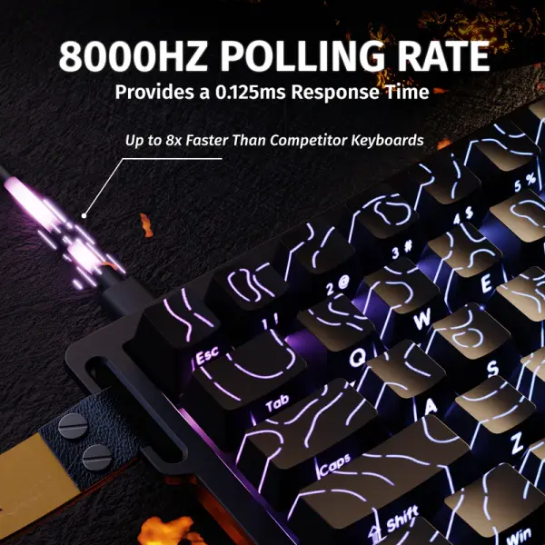 Attack Shark X68HE Wired Mechanical Gaming Keyboard - Rapid Trigger, Hall Effect Switches, RGB Lighting  BLACK image 3