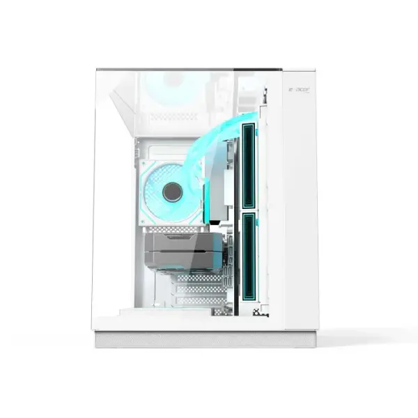 Acer V330 ATX Mid Tower Three Panel Front Top & Left Side Tempered Glass Case With 6 ARGB Fans - White image 2